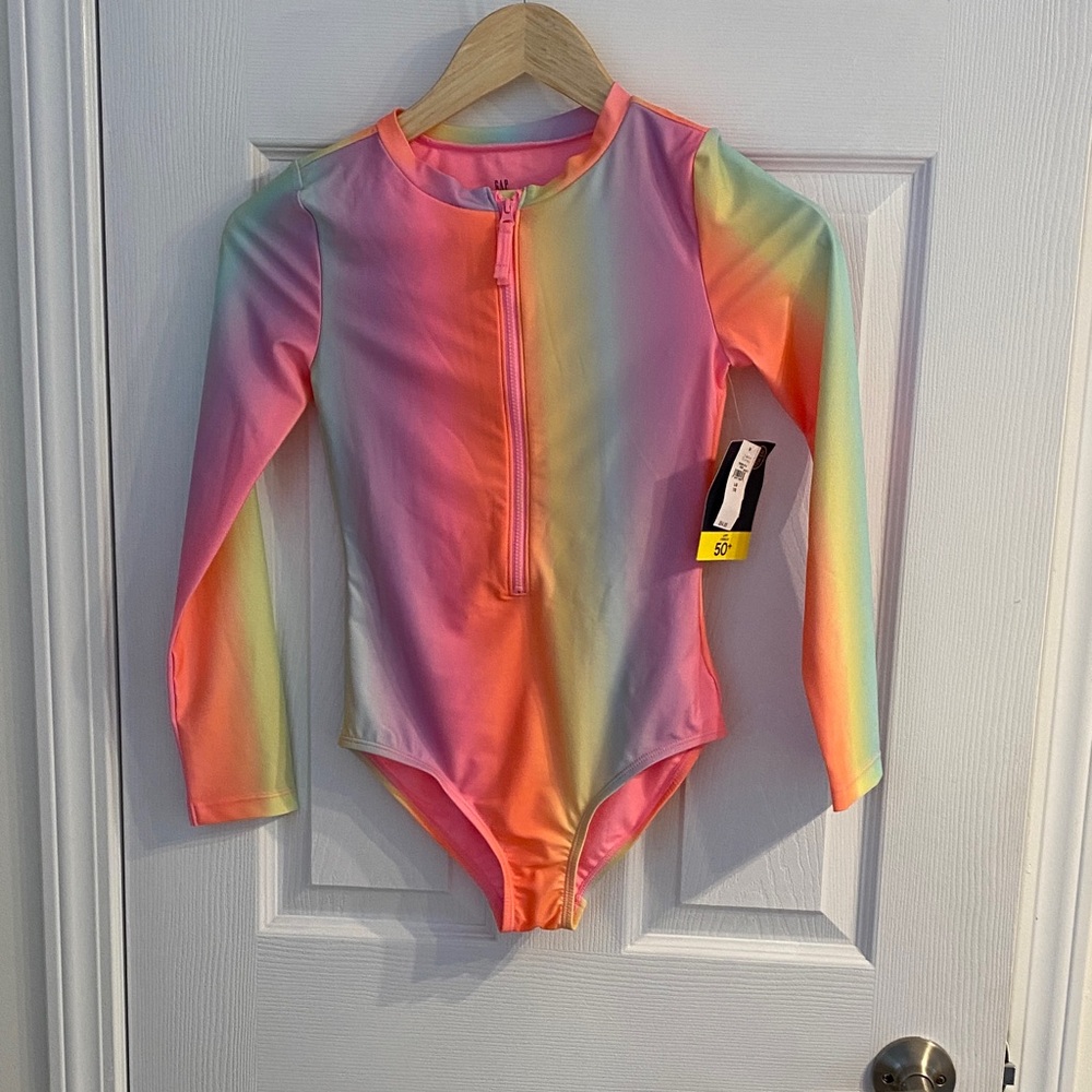 Gap Rainbow Long Sleeve Kids Swimwear Girls size Large